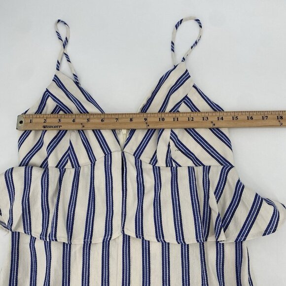 BCBG Generation Women's Size 8 Jumpsuit Gardenia Peplum Sleeveless Stripe Romper - Picture 6 of 16